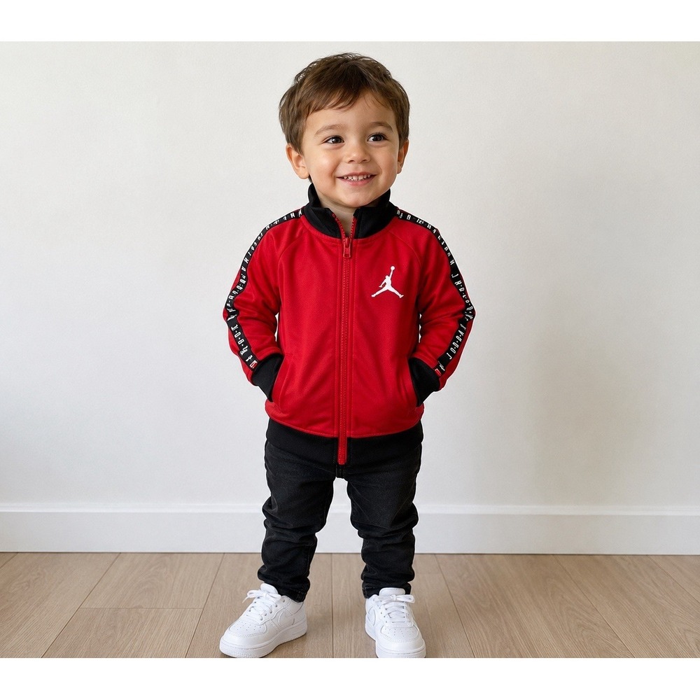 Air Jordan Boys 4T Red Full-Zip Track Jacket Athletic Warm-Up Jacket